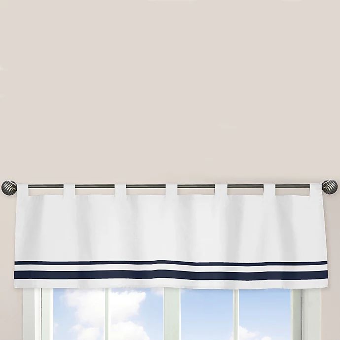 Sweet Jojo Designs Hotel Window Valance in White/Navy | Bed Bath & Beyond