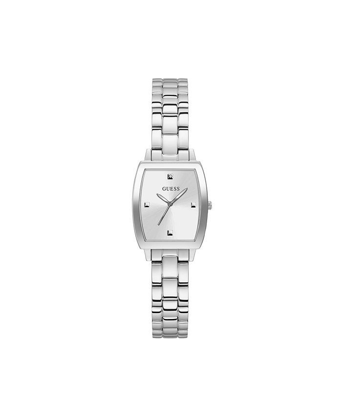 GUESS Women's Silver-Tone Stainless Steel Bracelet Watch 25mm & Reviews - Macy's | Macys (US)