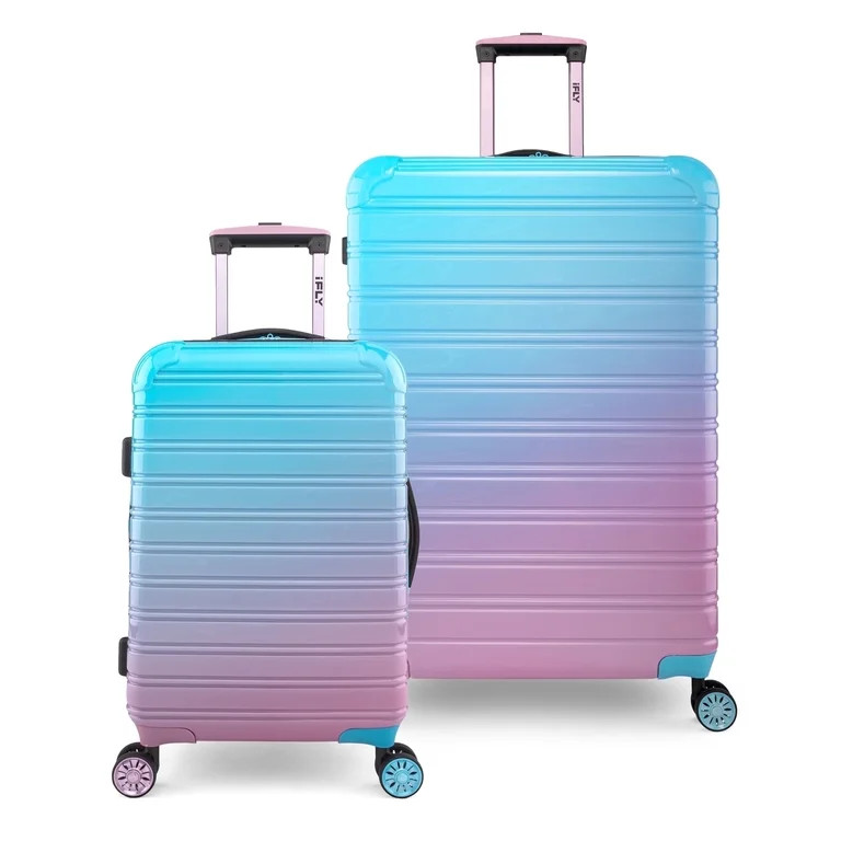 iFLY Fibertech 2-Piece Hardside Luggage Set – 20" Carry-On & 28" Checked Suitcase, Cotton Candy | Walmart (US)