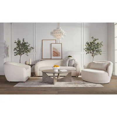 3pc Boucle Sofa (S/CH/CH) Collection, Ivory | Wayfair North America
