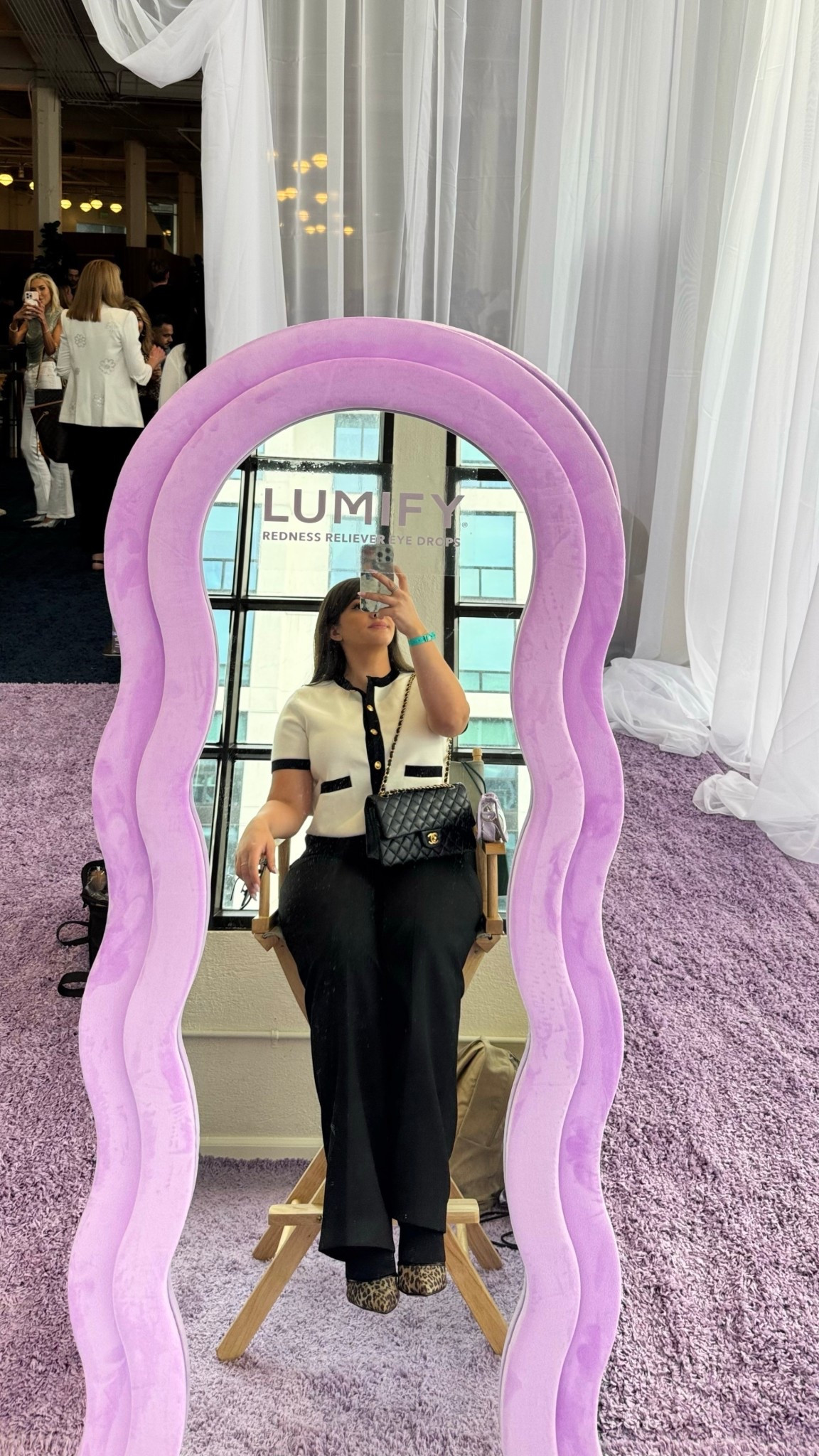 At a lumify event for Super Bowl week and I’m loving my new button up sweater! It’s so classy and can be styled so many ways! For example with these black trousers and even with a cute mini skirt! And it also comes in the opposite color way, black with white! #superbowl 

#LTKselfcare #LTKootd #LTKPetite
