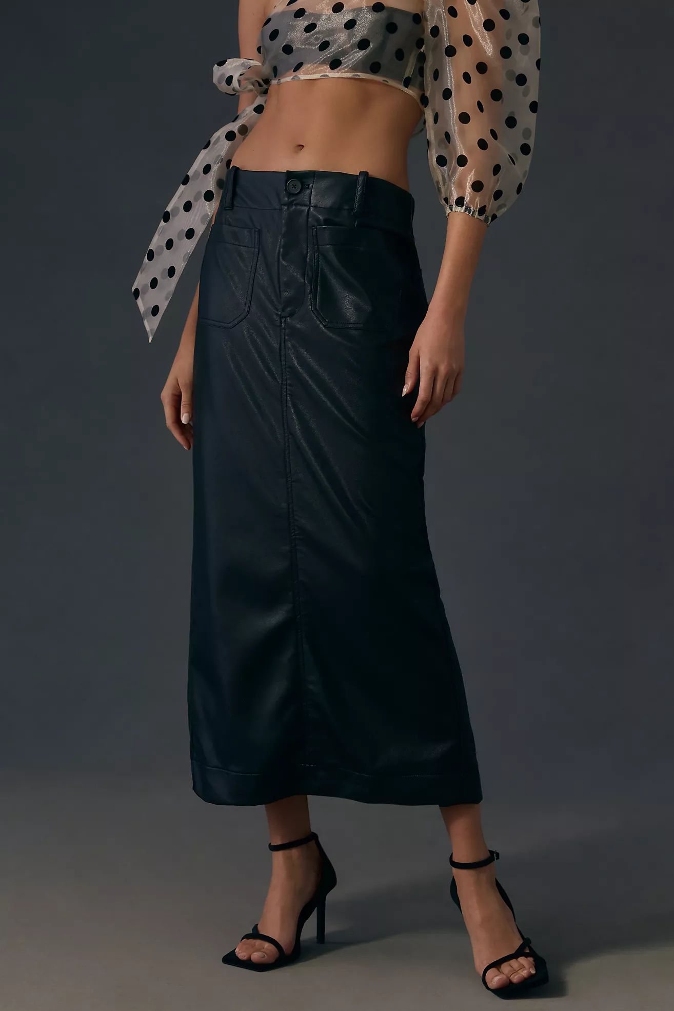 The Colette Faux Leather Maxi Skirt by Maeve | Anthropologie (US)