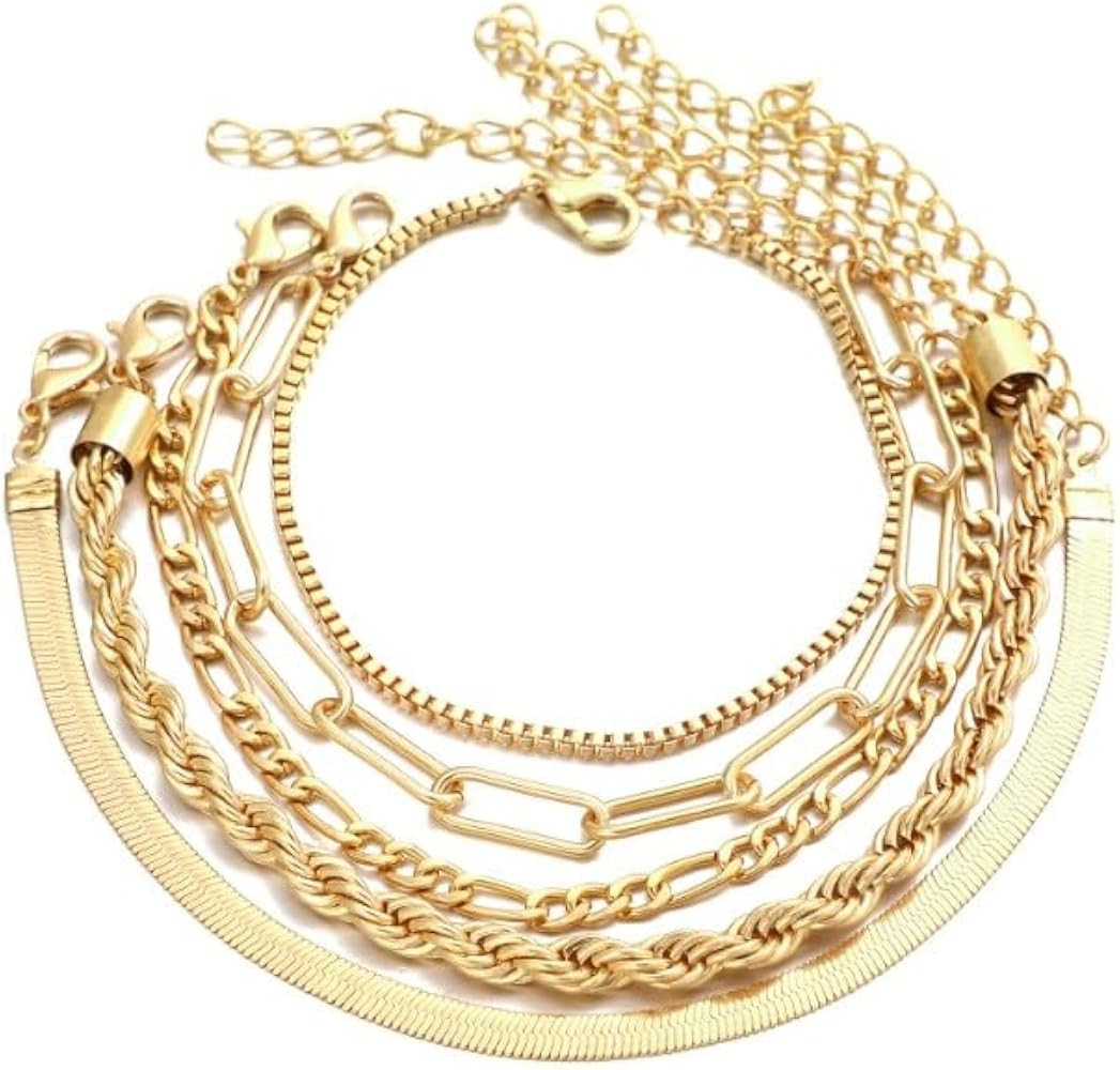 6Pcs Gold Bracelet Set for Women, Gold Bracelet Stack for Everyday Wear and Special Occasions, Go... | Amazon (UK)