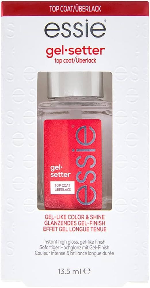 essie Nail Care, 8-Free Vegan, Gel Setter Top Coat, gel-like finish nail polish, 0.46 fl oz | Amazon (US)