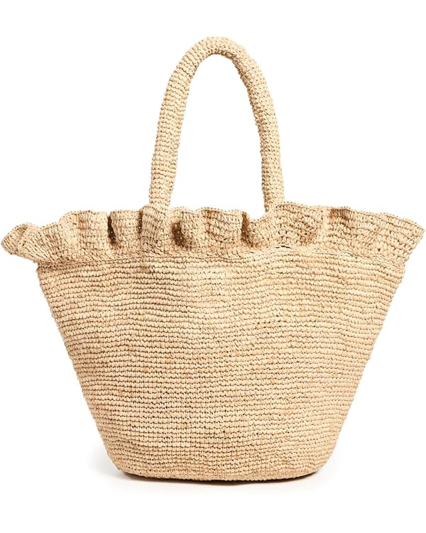 Loeffler Randall Women's Cyrus Raffia Woven Tote with Ruffle | Amazon (US)