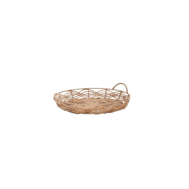 Better Homes & Gardens Alameda Resin Rattan Round Serving Tray | Walmart (US)