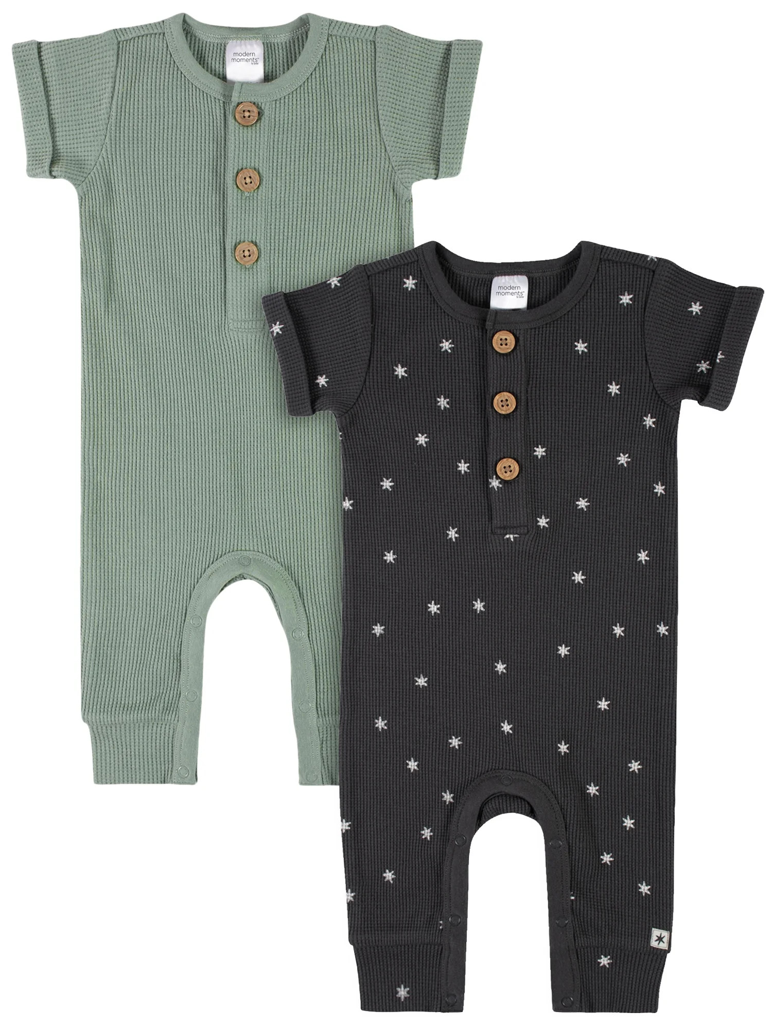Modern Moments By Gerber Baby Boy Romper Set, 2-Pack, (0/3 Months - 24 Months) | Walmart (US)