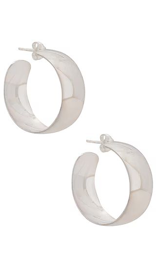 XL Dome Hoop Earrings in Sterling Silver | Revolve Clothing (Global)