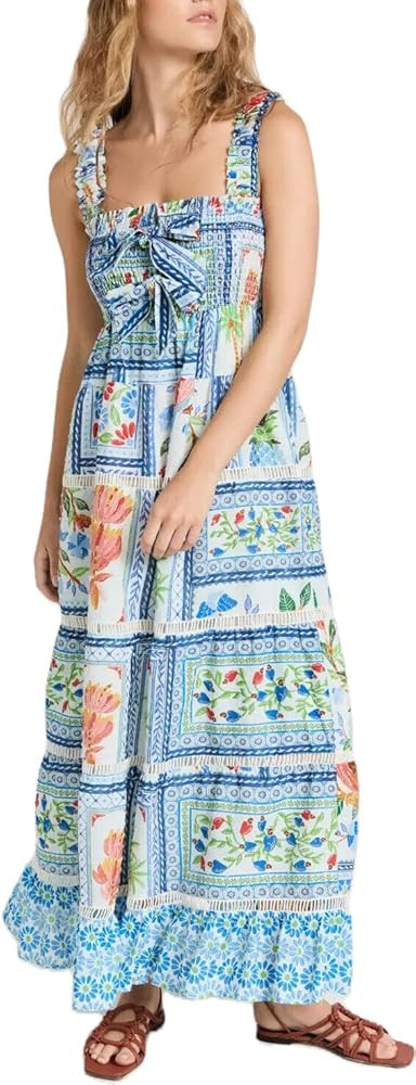 Women Y2k Floral Print Spaghetti Strap Backless Dress Long Bodycon Split Cami Dress Sleeveless Ho... | Amazon (US)