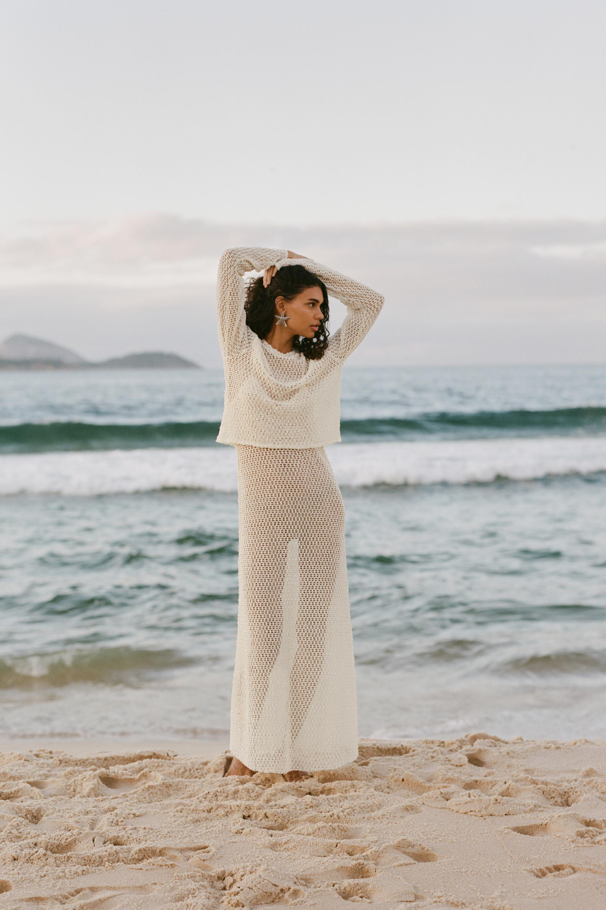 LONG SLEEVE CROCHET TOP | Zara UK