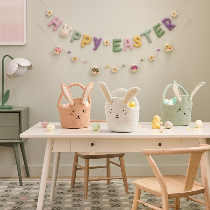 Felt Bunny Easter Bucket | West Elm (US)