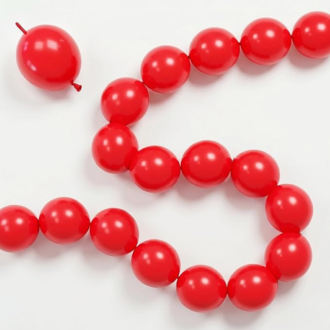 Red Link Balloons, 60PCS 6 Inch Small Red Quick Linking Balloons for Making Balloon Wall Heart Ar... | Amazon (US)