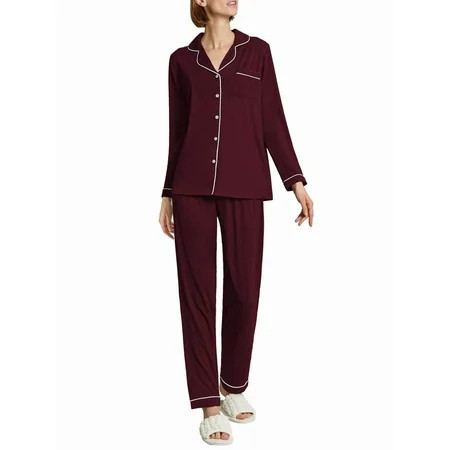 Avidlove Women s Pajama Sets Button Down Two Piece PJ Sets for Ladies Long Sleeve Sleepwear Nightwear Soft lounge sets S-XXL | Walmart (US)