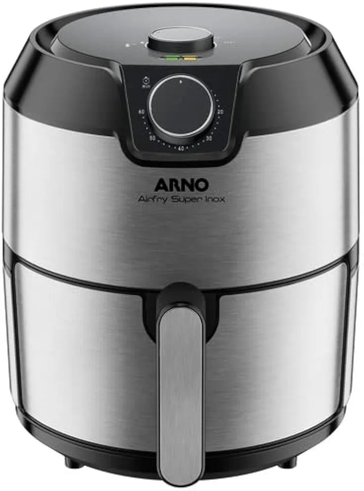Fritadeira Elétrica sem óleo AirFry Super Inox, Arno, IFRY, Preta e Inox | Amazon (BR)