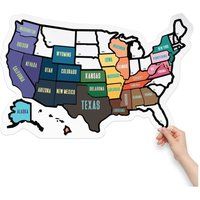 Lushleaf Design 14.5 X 21.5 Inch Large Rv State Sticker Map, Modern | Etsy (US)
