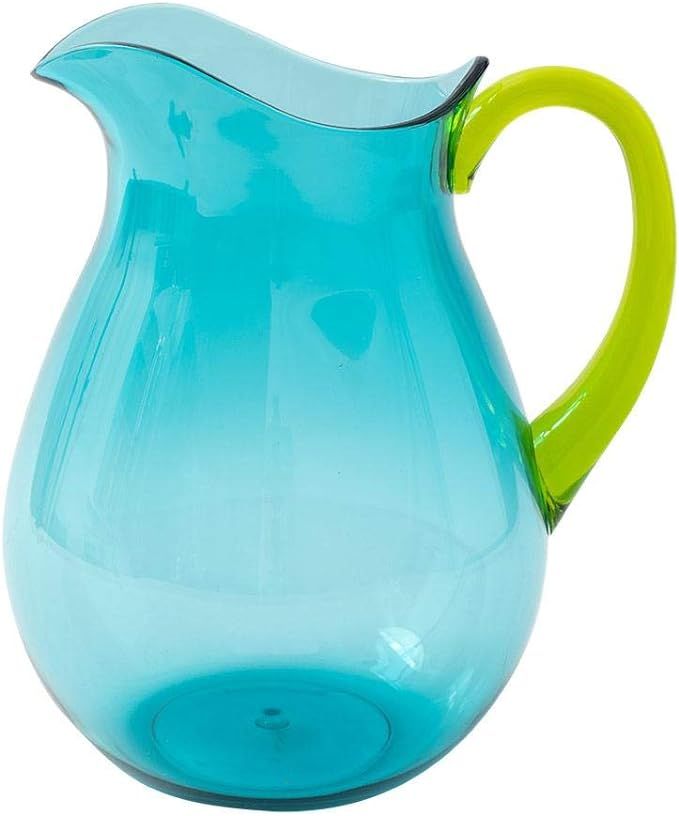 Caspari Acrylic Pitcher in Turquoise with Green Handle - 1 Each | Amazon (US)