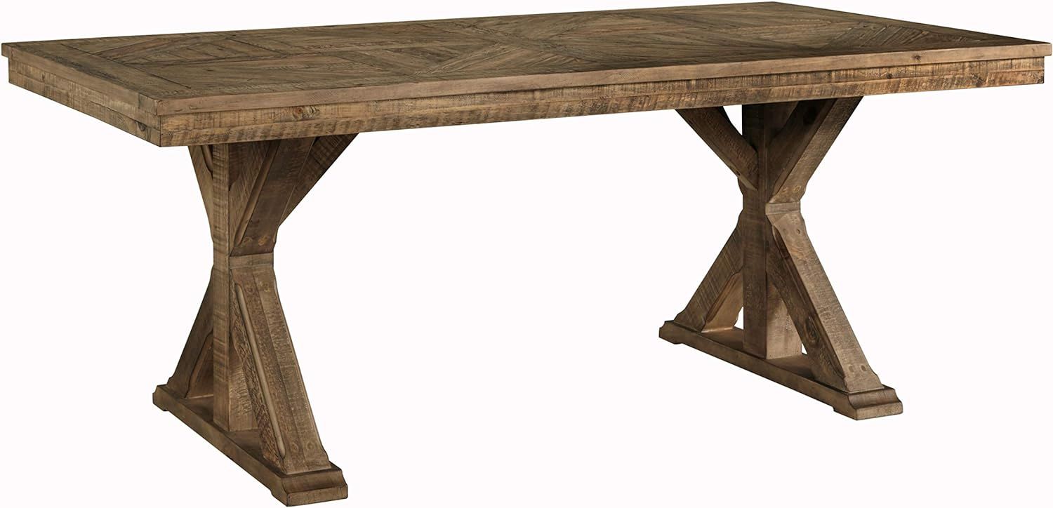 Signature Design by Ashley Grindleburg Farmhouse Reclaimed Wood Dining Table, Seats up to 6, Light B | Amazon (US)