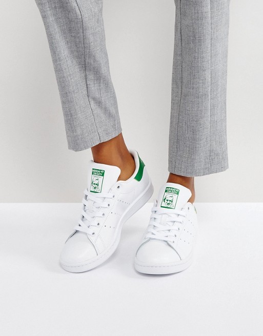 adidas Originals white and green Stan Smith Sneakers | ASOS US