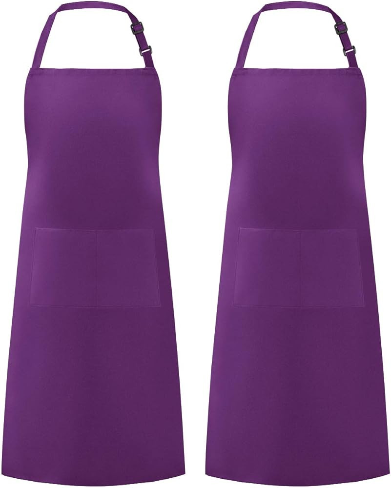 Syntus Adjustable Bib Apron with 2 Pockets Cooking Kitchen Aprons for Women Men Chef | Amazon (US)