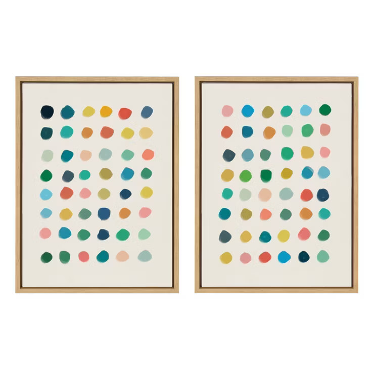 18" x 24" (Set of 2) Sylvie Meditation 1 and 2 by Kelly Knaga Framed Wall Canvas Set Natural - Ka... | Target