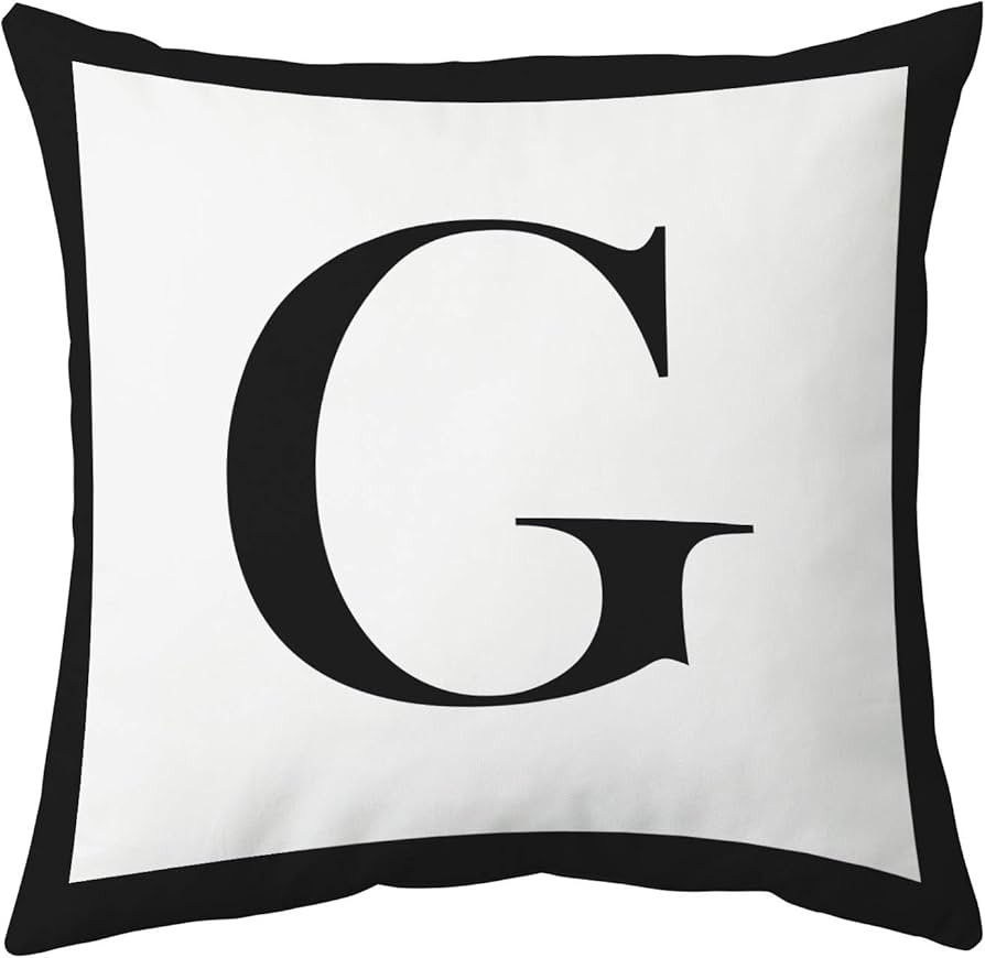 JV Home 26 Letter & Sign Throw Pillow Covers Decorative Pillowcase Black/White Soft Solid Cushion... | Amazon (US)