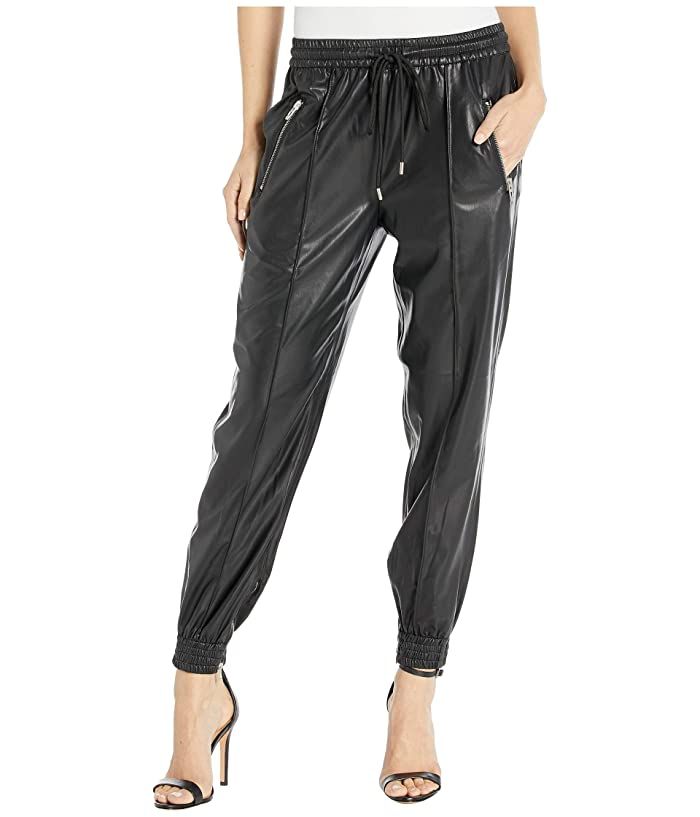 Faux Leather Drawstring Jogger w/ Zipper Pockets in Running Wild | Zappos