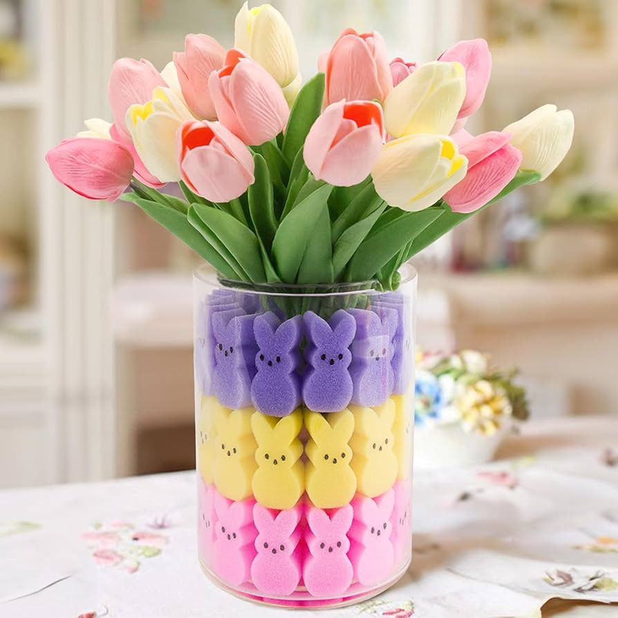 ORIENTAL CHERRY Easter Decorations - Easter Peeps Bunnies Vase Filler Set, Spring Decor Home Indo... | Amazon (US)