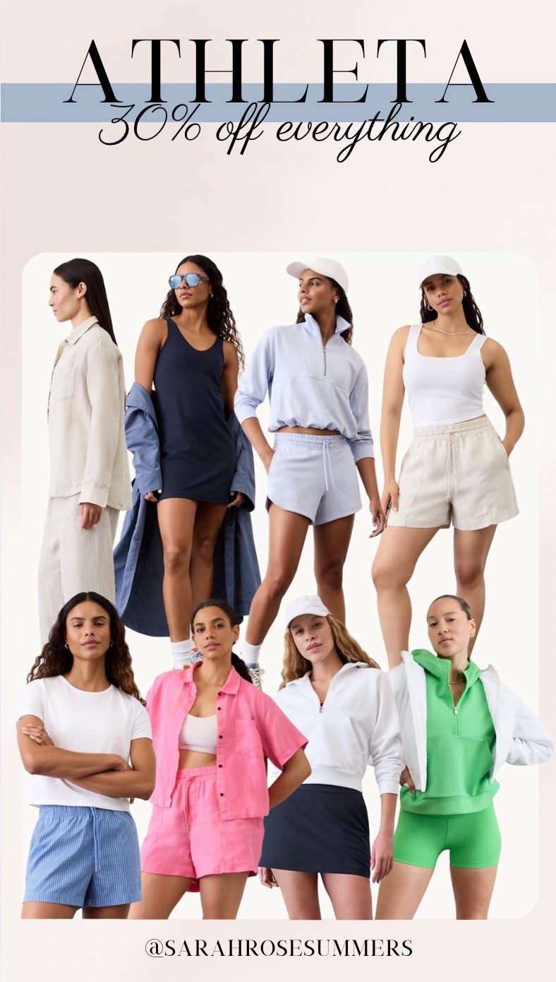 Athleta is 30% off sitewide! Women’s workout clothes and activewear on sale. Linen matching set perfect for a vacation outfit. Matching workout set perfect for travel day. 

#LTKActive #LTKTravel #LTKSaleAlert