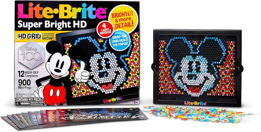 Lite-Brite Super Bright HD - Disney 100 Years of Wonder Edition Educational Play for Children –... | Amazon (US)