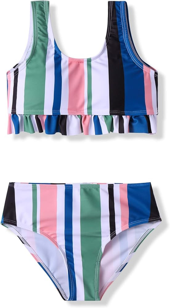 Arshiner Girls Bikini Beach Swimwear 2 Piece Swimsuits Floral Printing Bathing Suits for 4-15 Yea... | Amazon (US)