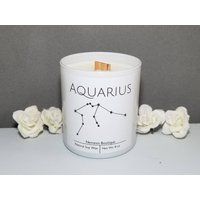Aquarius, Soy Wax Candle, 8Oz, Choose Your Own Scent. Zodiac Candle, Witchcraft Candle | Etsy (US)