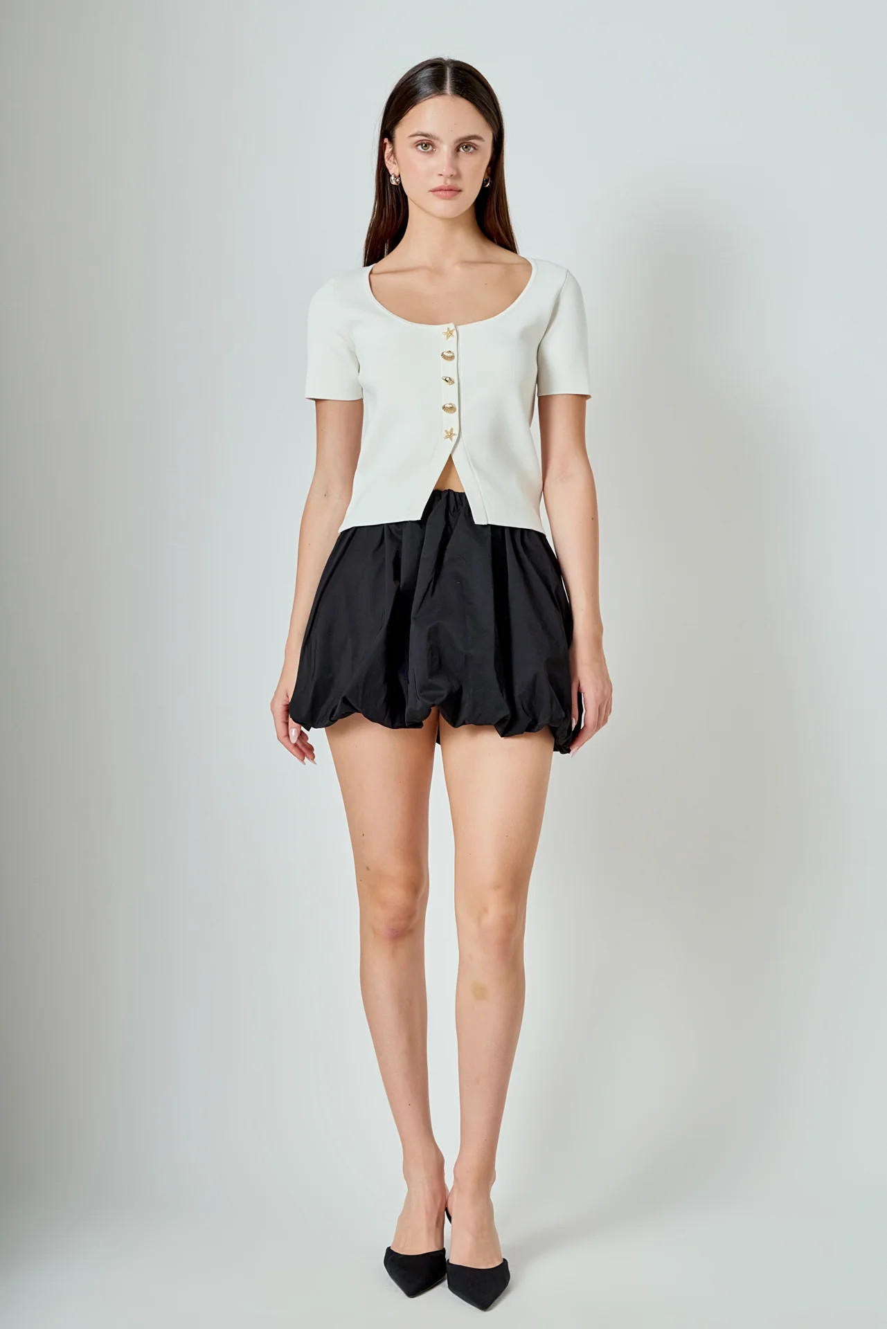 High Waisted Bubble Mini Skirt | Endless Rose