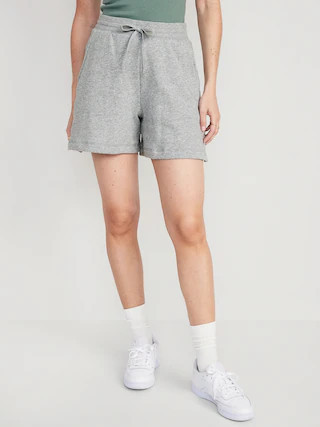 High-Waisted Lounge Sweat Shorts for Women -- 5-inch inseam | Old Navy (US)