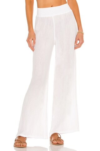 Michael Stars Smocked Wide Leg Pant in White from Revolve.com | Revolve Clothing (Global)