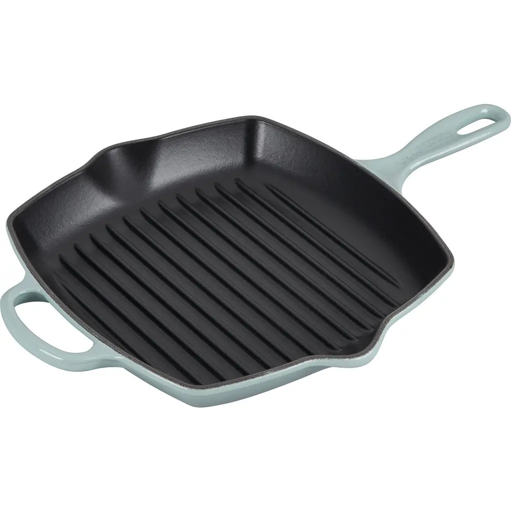 Le Creuset 10 Inch Square Enamel Cast Iron Grill Pan in Oyster at Nordstrom | Nordstrom