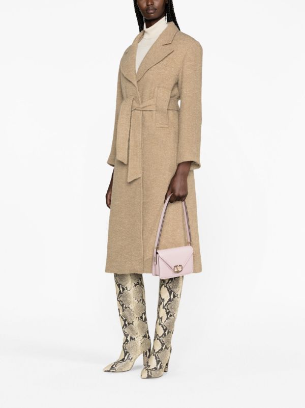 SANDRO Herringbone Bouclé Coat - Farfetch | Farfetch Global