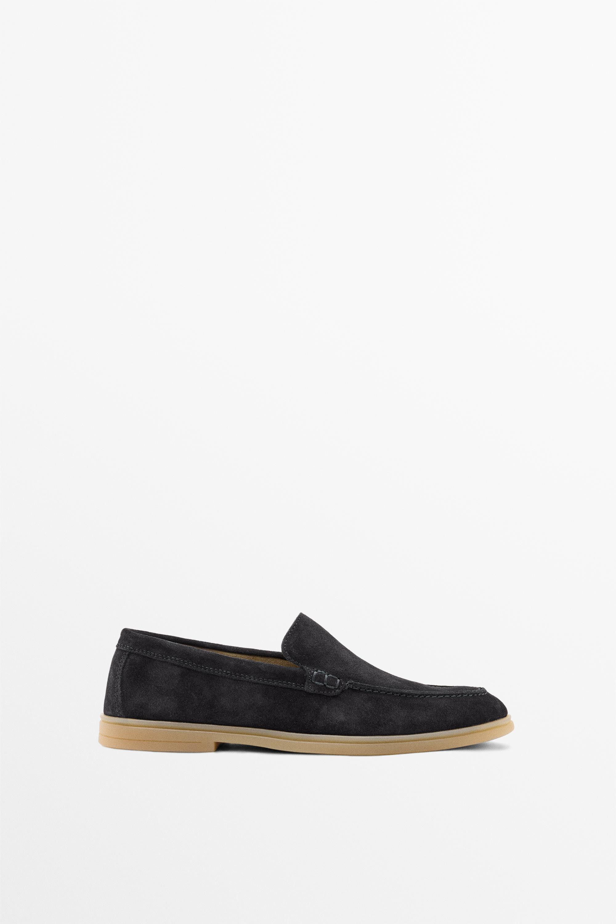 Split leather loafers | Massimo Dutti UK