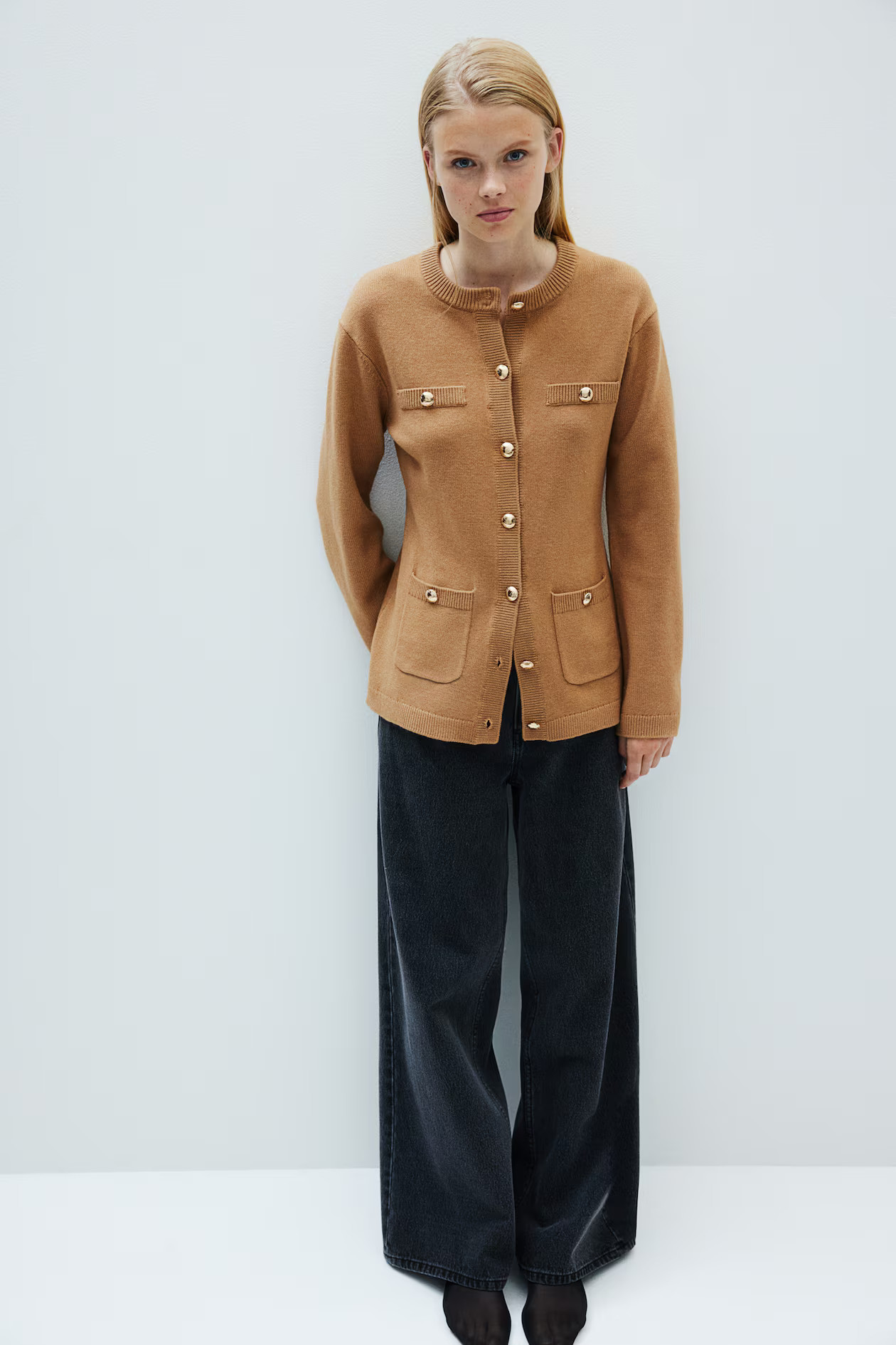 Button-Detail Cardigan - Dark beige - Ladies | H&M US | H&M (US + CA)