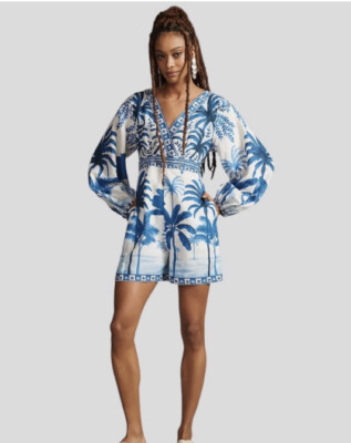 New FARM Rio Anthropologie Long Sleeve Romper X-SMALL | eBay US