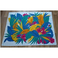 Jerome Leplat Vintage |Extra Large Cotton Scarf Shawl |Cotton Pareo Summer Floral Print |Present For | Etsy (US)