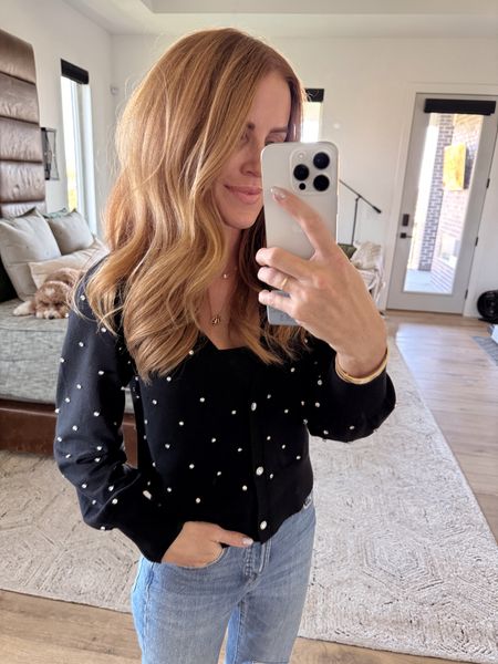Another fun sparkly cardigan! Gosh it’s cute. I’m in my true size small. Linked a few other things I picked up from @walmart recently! #WalmartPartner