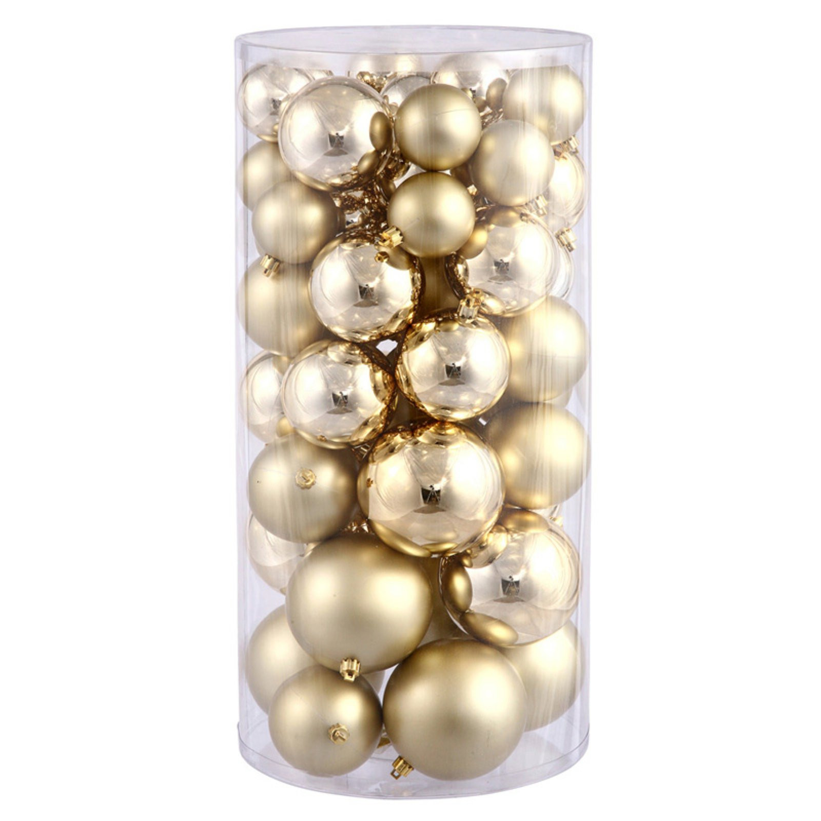 Vickerman 1.5"/2" Gold Shiny/Matte Ball Ornaments, Set of 50 | Walmart (US)