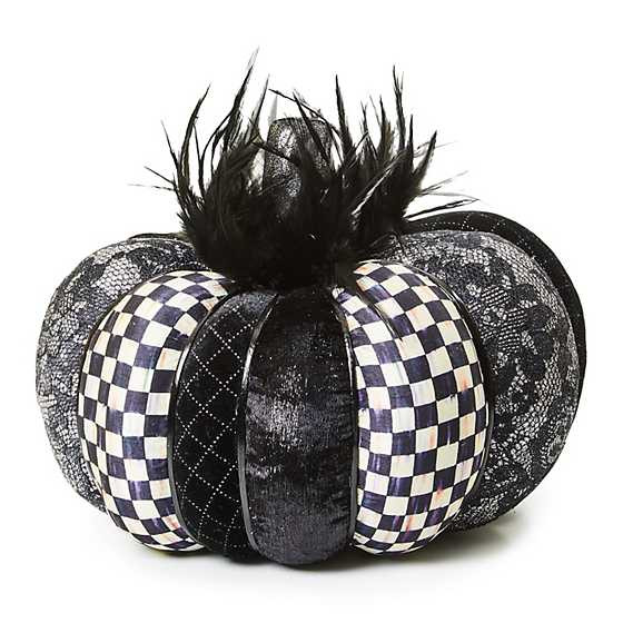 Haunted House Large Black Feather Pumpkin | MacKenzie-Childs