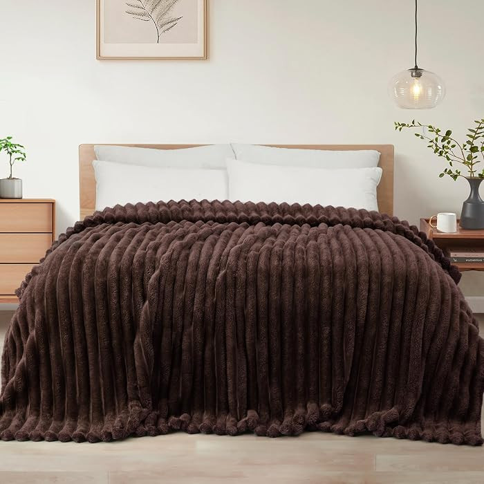 Exclusivo Mezcla Striped California King Size Fleece Blanket for Bed | Amazon (US)