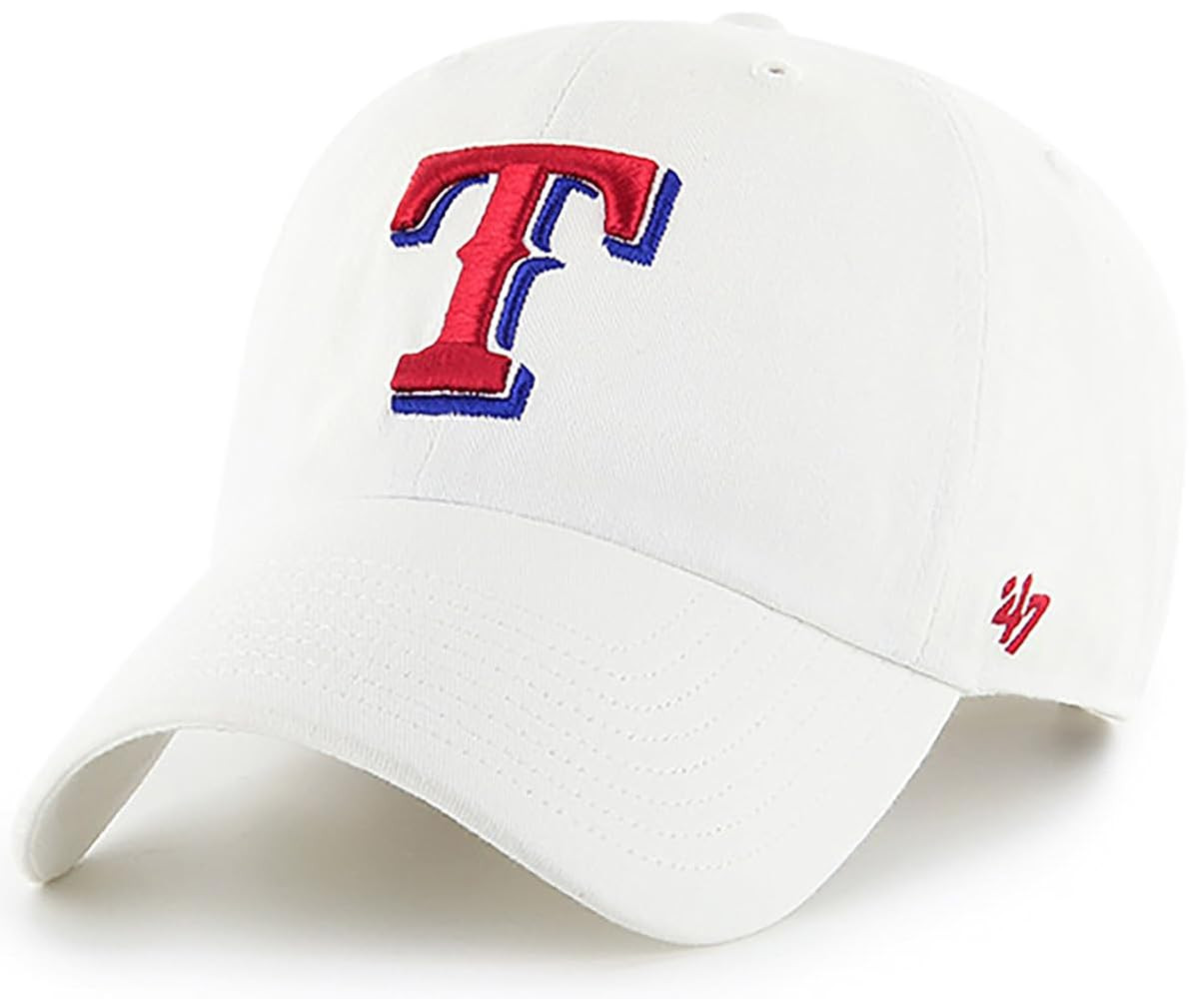 47 MLB White Team Color Primary Logo Clean Up Adjustable Strap Hat Cap, Adult One Size Fits All | Amazon (US)