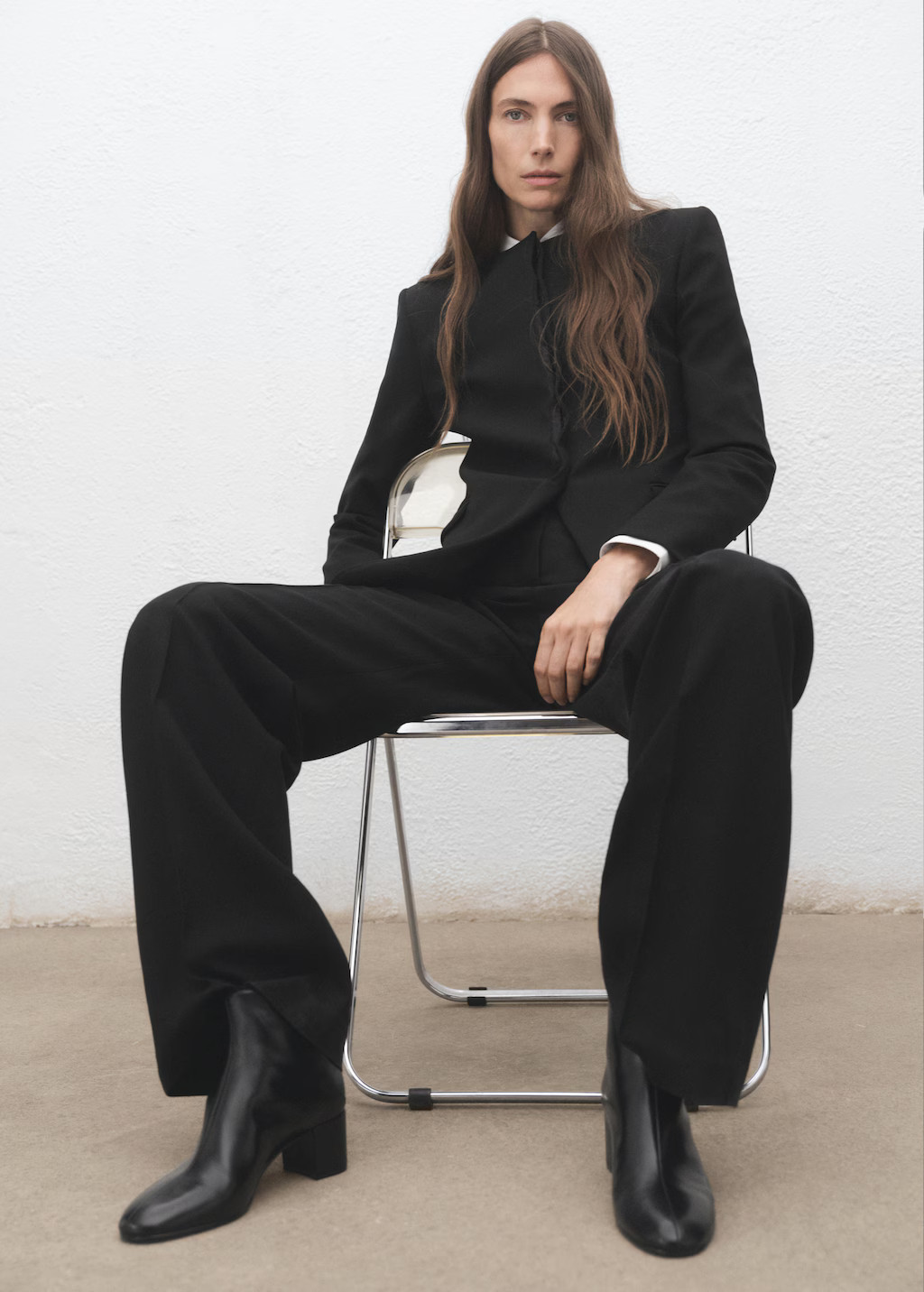 Leather ankle boots with block heel | Mango (US/MX/AU)