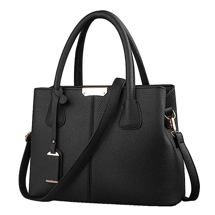 B&E Life Stylish Women Pu Leather Vertical Utility Top Handle Handbag Satchel Tote Purse Bag | Amazon (US)