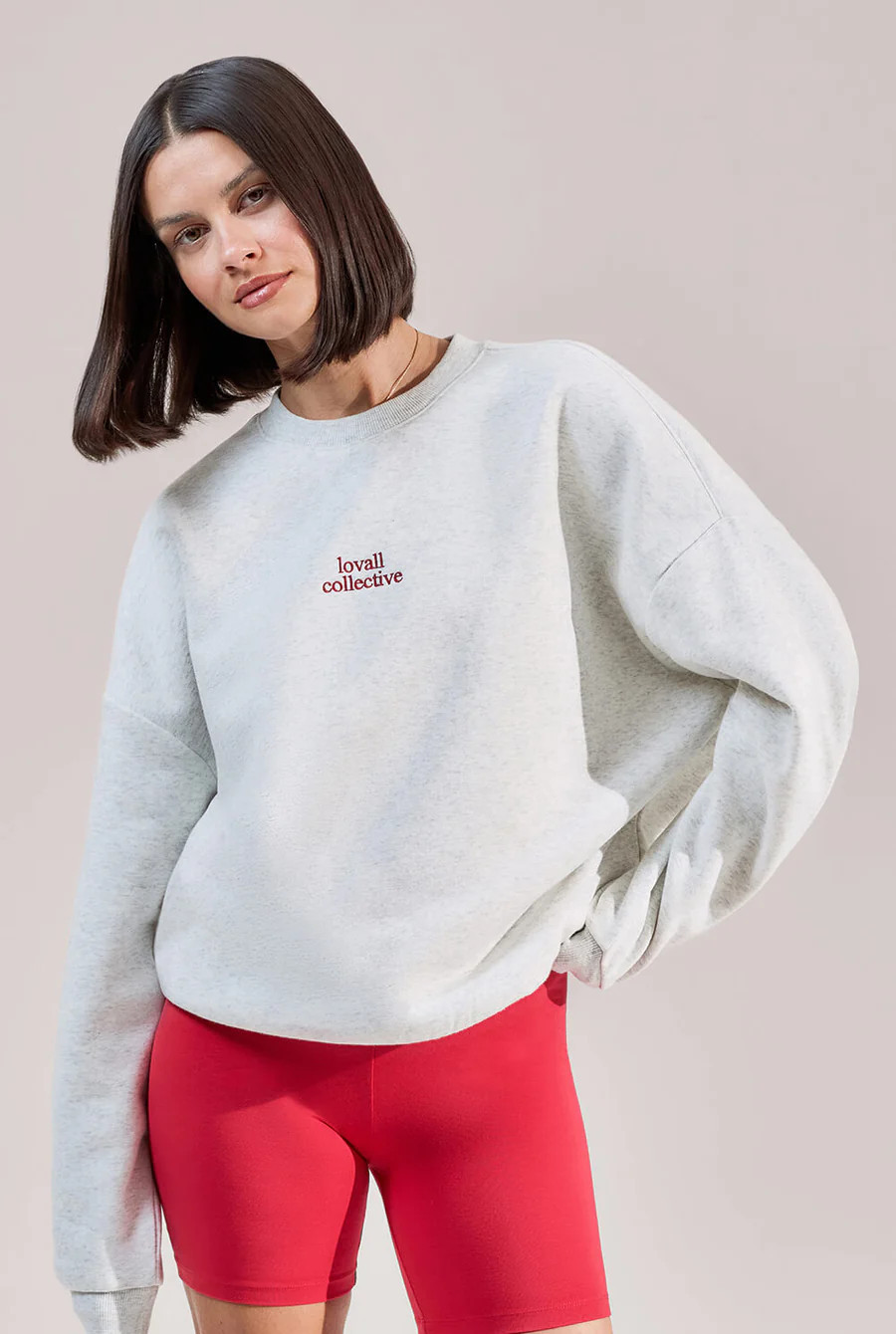 Organic Oversized Sweatshirt The Lovall Collective- Light Grey Marl | LOVALL