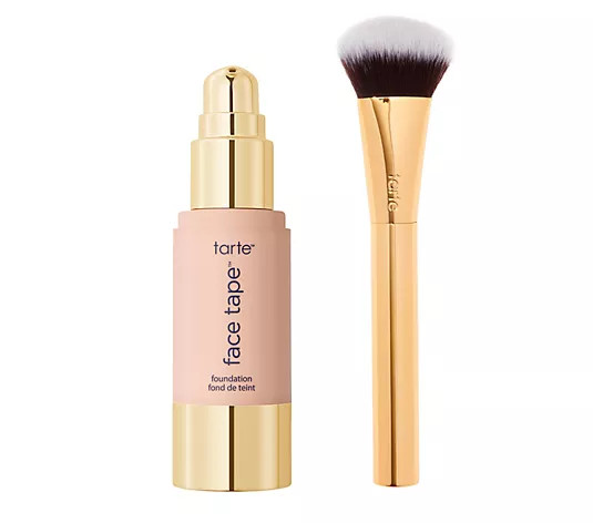 tarte Face Tape Full-Coverage Foundation with Brush | QVC