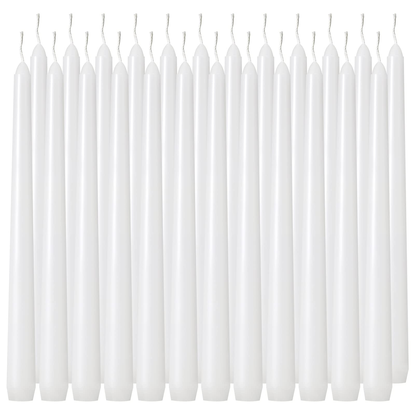 Tuyai 24 Pack Tall White Taper Candles, 10 inch (H) Dripless, Unscented Dinner Candle, Smokeless ... | Amazon (US)